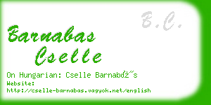 barnabas cselle business card